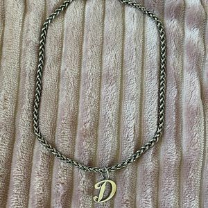 James Avery large “D” charm and chain